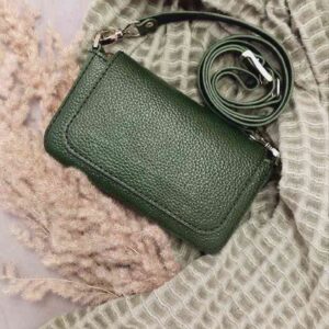 کیف چرم سبز